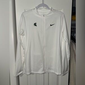 Nike White Full-Zip Sports Jacket Michigan State